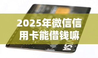 2025年微信信用卡能借钱嘛，公布5个正规网络贷款平台排名不分先后不分先后