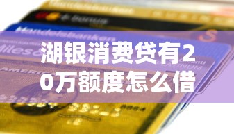 湖银消费贷有20万额度怎么借出来？这5步操作直接到账
