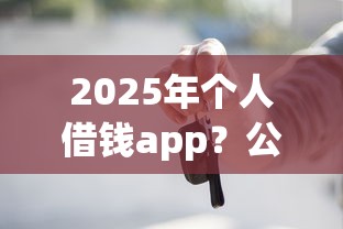 2025年个人借钱app？公布五个车抵押贷款平台