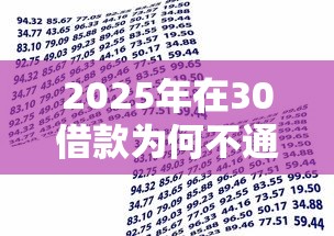 2025年在30借款为何不通过：整理五个快速贷款不看征信的平台
