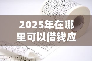 2025年在哪里可以借钱应急：整合五个征信有问题还可以借钱出来的平台
