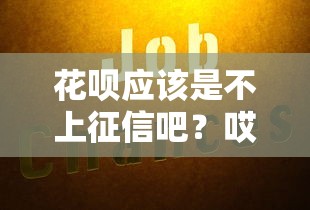 花呗应该是不上征信吧？哎你别说还真得分情况