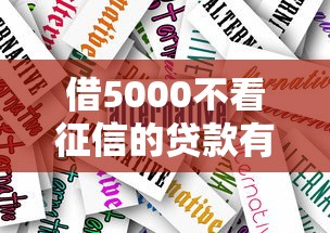 借5000不看征信的贷款有哪些？这几种方法或许能帮到你