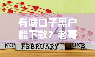 有啥口子黑户能下款？老哥实测推荐这几个平台！