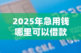 2025年急用钱哪里可以借款到银行卡里面：公布5个不审核秒下款的小额贷款网贷