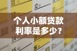 个人小额贷款利率是多少？怎么算才划算