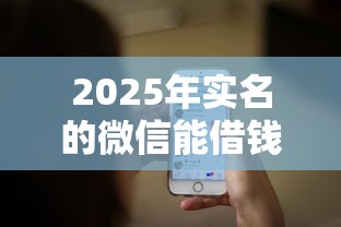 2025年实名的微信能借钱吗：整合五个贷款平台贷款