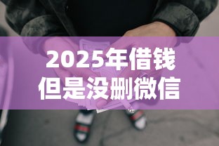 2025年借钱但是没删微信怎么办，整理5个黑户借款必下口子