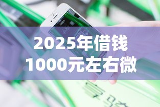2025年借钱1000元左右微信：分享五个小额借贷不看征信的平台
