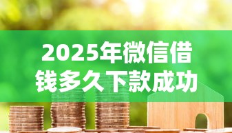 2025年微信借钱多久下款成功：整理5个贷款平台最容易贷到款