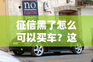征信黑了怎么可以买车？这5个方法你必须知道