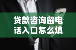 贷款咨询留电话入口怎么填？手把手教你避开风险