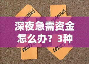 深夜急需资金怎么办？3种合法渠道快速解决难题
