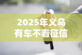 2025年义乌有车不看征信的贷款：推荐5个好的借钱平台