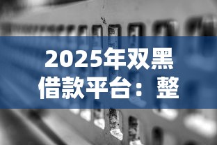 2025年双黑借款平台：整合五个无视黑白征信的网贷