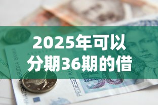 2025年可以分期36期的借款平台，推荐5个征信黑了的人贷款的平台