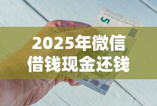 2025年微信借钱现金还钱怎么还？推荐5个黑户成功获取大额贷款的软件