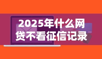 2025年什么网贷不看征信记录，公布5个什么贷款软件不上征信不用还