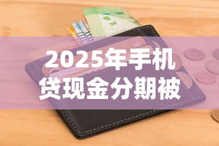 2025年手机贷现金分期被拒：整合5个征信花了可以用的借款平台