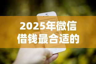2025年微信借钱最合适的平台有哪些，整理五个网贷平台有多少家