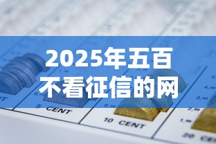 2025年五百不看征信的网贷：分享5个网贷靠谱的平台