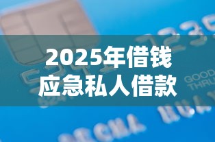 2025年借钱应急私人借款：罗列5个信用网贷平台好