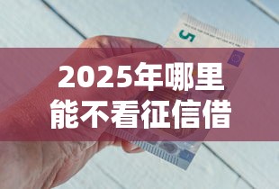 2025年哪里能不看征信借钱，推荐五个什么贷款平台好下款