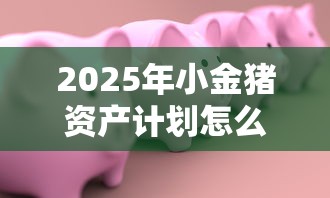 2025年小金猪资产计划怎么样：试试这五个网贷黑户必过平台