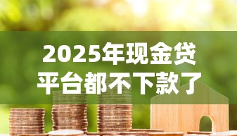 2025年现金贷平台都不下款了？推荐五个满19岁可以借款的口子