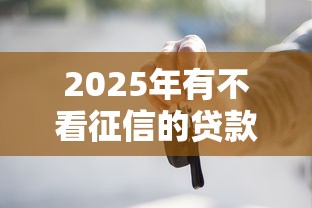 2025年有不看征信的贷款吗？梳理5个抵押贷款平台