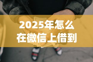 2025年怎么在微信上借到钱：试试这5个征信瑕疵也能借网贷轻松下款的app