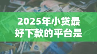 2025年小贷最好下款的平台是哪个？分享五个信用贷款平台