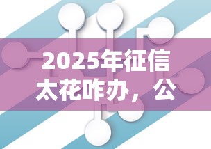 2025年征信太花咋办，公布5个大数据不好平台可以借钱