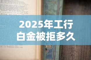 2025年工行白金被拒多久再申请？看看这五个黑户必过的贷款平台