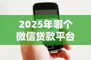 2025年哪个微信贷款平台好下款：整合5个平台借钱好借