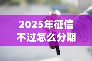 2025年征信不过怎么分期买车：分享五个借款无视黑白无视年龄100%秒过app