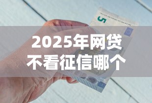 2025年网贷不看征信哪个好贷，罗列5个贷款平台贷款
