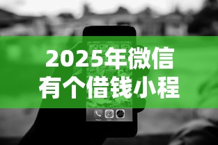 2025年微信有个借钱小程序叫啥：试试这5个无视征信黑白100%秒下软件