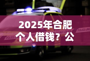 2025年合肥个人借钱？公布5个按揭车辆贷款平台