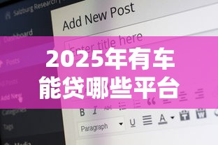 2025年有车能贷哪些平台好下款？试试这五个18岁的贷款平台