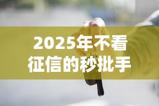 2025年不看征信的秒批手机贷：分享五个有车在平台好贷款