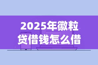 2025年徽粒贷借钱怎么借钱，推荐五个无视黑白户的贷款app