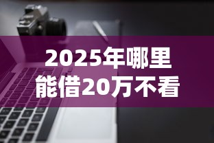 2025年哪里能借20万不看征信：整合五个逾期了下载什么软件可以借到钱