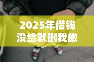2025年借钱没给就删我微信啦，整理五个黑户可以做大额贷款平台