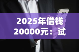 2025年借钱20000元：试试这5个花户必下的平台100%通过率