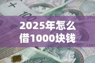2025年怎么借1000块钱 急用？看看这五个借款平台借钱容易