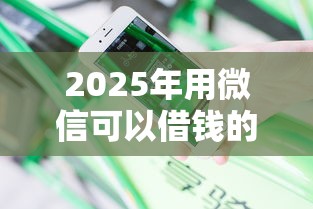 2025年用微信可以借钱的平台，分享五个百分百下款无视黑白户网贷软件