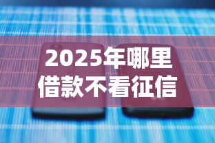 2025年哪里借款不看征信？梳理5个现在可以借钱的平台