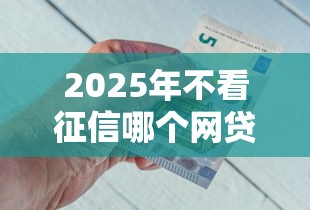 2025年不看征信哪个网贷好，推荐五个贷款好做不看征信的平台