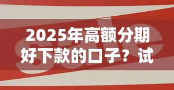 2025年高额分期好下款的口子？试试这5个企业贷款平台